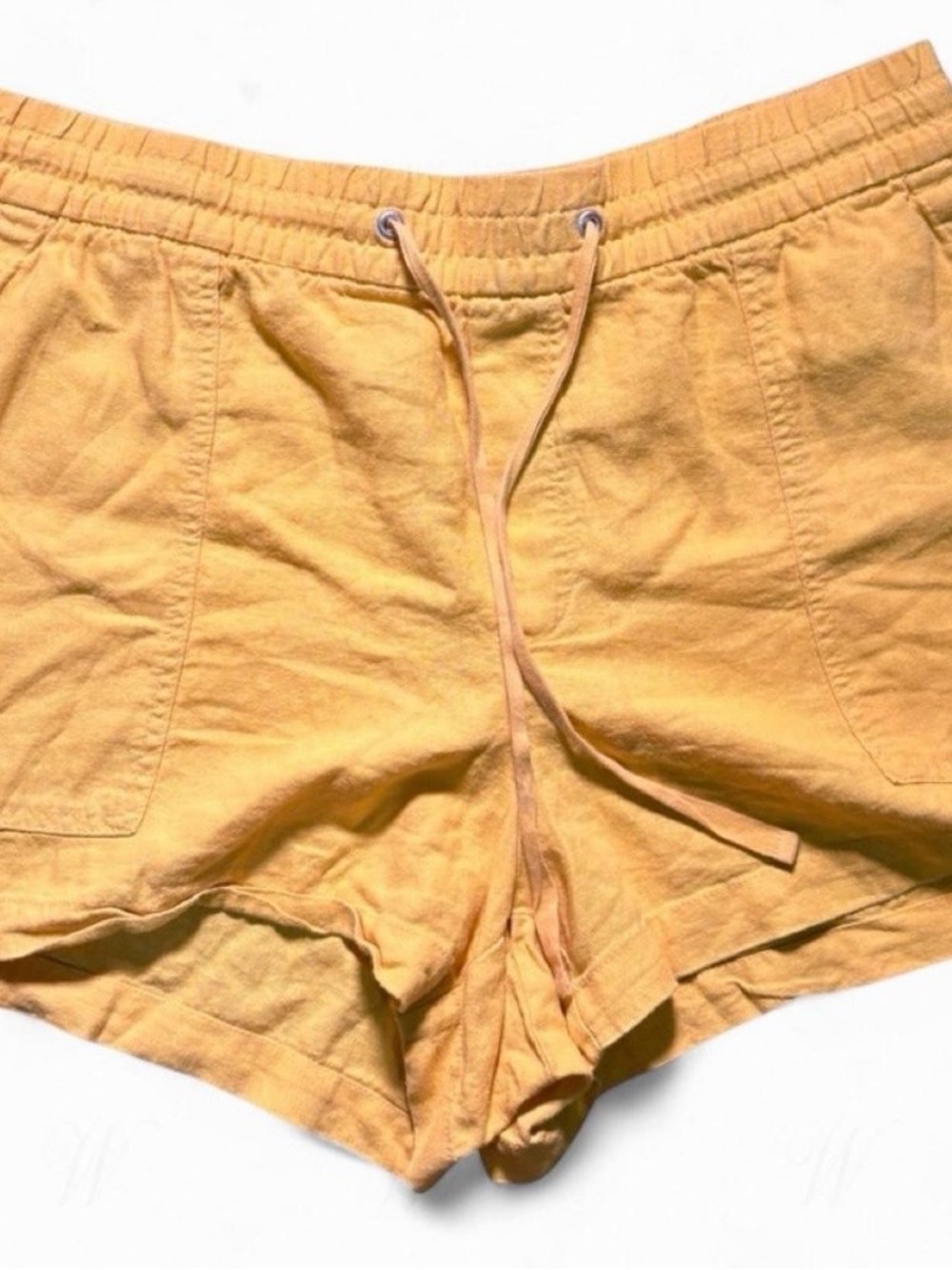 GAP Textured Drawstring Shorts - Mustard